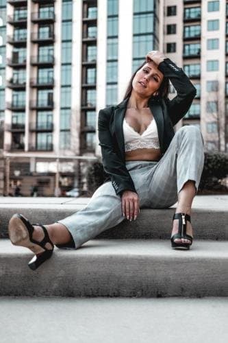 Empowerment photoshoot on city steps