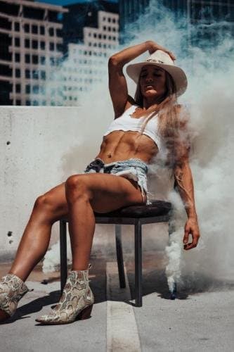 Empowerment photoshoot on a rooftop
